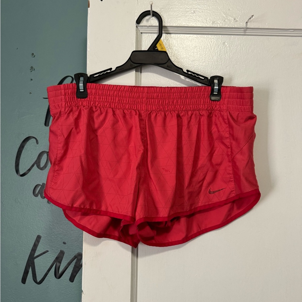 Nike Dri Fit Pink Running Shorts Lined W/ Drawstring L Large